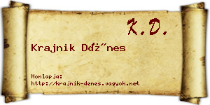 Krajnik Dénes névjegykártya