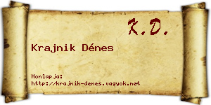 Krajnik Dénes névjegykártya