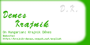 denes krajnik business card
